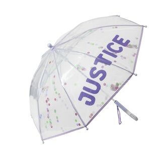 Justice Transparent Umbrella with Purple and Multicolor Dots
